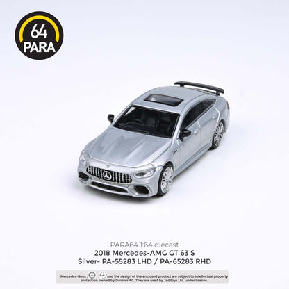 Available to Order – Mercedes AMG GT 63 S Silver 2018 (RHD) 1:64 (PAR 65283)