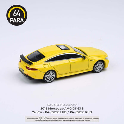 Available to Order – Mercedes AMG GT 63 S Yellow 2018 (RHD) 1:64 (PAR 65285)