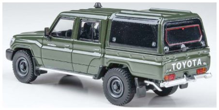 Toyota Land Cruiser Dbl Cab Pickup LC79 Military Green (RHD) 2014 1:64 – diecast model (view 2)