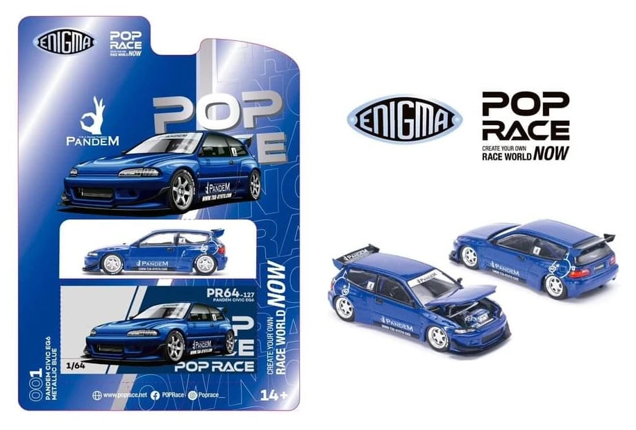 1:64 POP RACE Enigma Exclusive Honda Pandem Civic EG6 PRE001