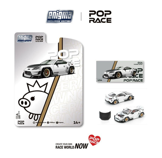 Enigma Exclusive Toyota Pandem GR 86 White 1:64 Pop Race Model (PRE 014)