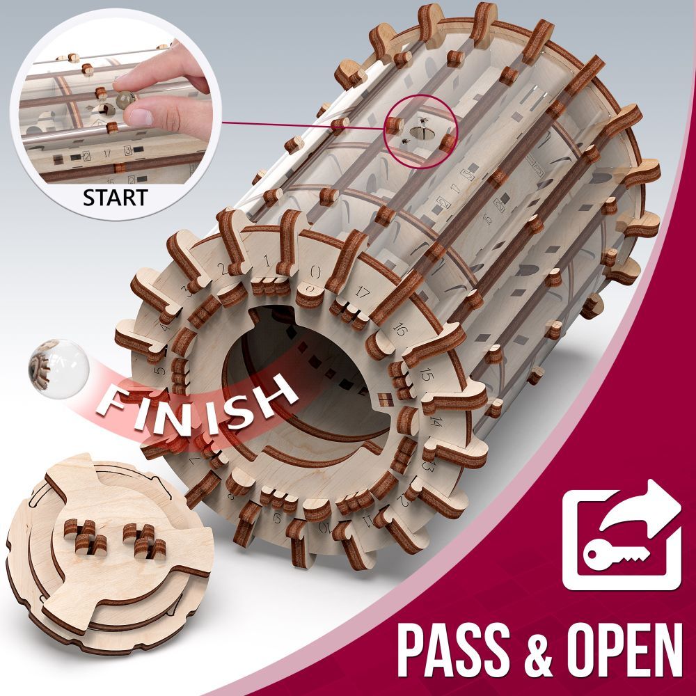 Available to Order – Labyrinth "Scroll & hole" - 100Pcs Puzzle Box (PWD 10701)