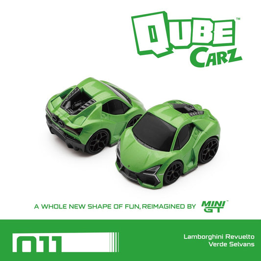 Pre-Order – Qubecarz Lamborghini Revuelto Verde Selvans Blister Packaging QZ00611-BL Stocks Due Nov / Dec 2026 1:64 Mini GT Diecast Model Stocks Due Nov / Dec 2026