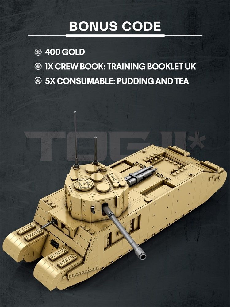 Available To Order – TOG II British Heavy Tank (1,427pcs) 1:30 Reobrix Model (REO 77032)