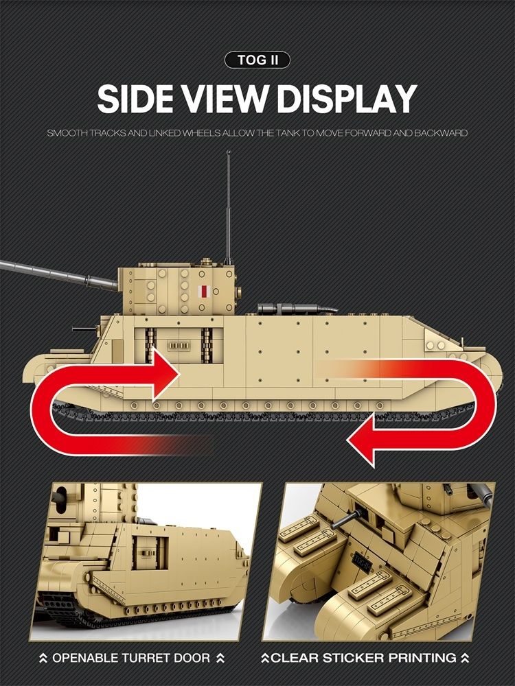 Available To Order – TOG II British Heavy Tank (1,427pcs) 1:30 Reobrix Model (REO 77032)