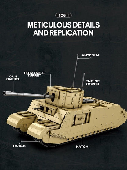 Available To Order – TOG II British Heavy Tank (1,427pcs) 1:30 Reobrix Model (REO 77032)