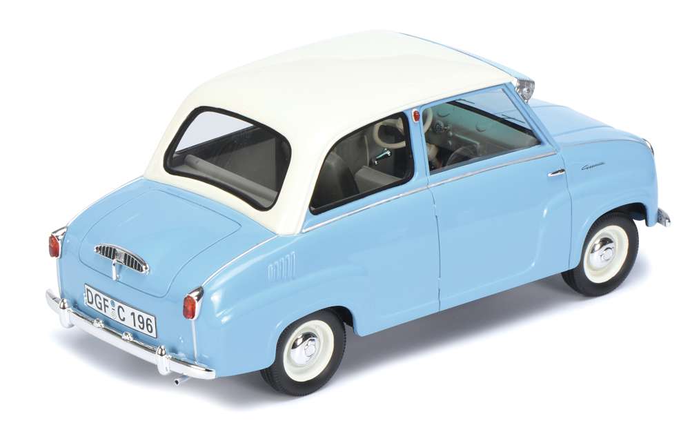Available to Order – Goggomobil - Blue/White 1:18 Schuco Model (SHU 00096)