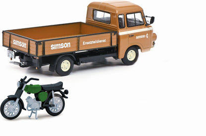 Available To Order – Barkas B1000 w/Simson Motorbike 1:43 (SHU 03673)