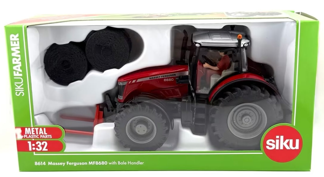 Available To Order – Massey Ferguson MF 8680 w/Bale Handler 1:32 Siku Model (SIK 8614)