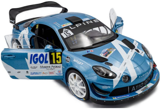 Available To Order – Alpine A110 RGT+ Blue #15 R.Astier D.Giraudet Rallye Du Mont Blanc 2024 1:18 (SOL 1801631)