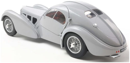 Available To Order – Bugatti Atlantic Type 57 SC Matte Silver 1937 1:18 (SOL 1802106)