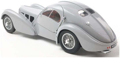 Available To Order – Bugatti Atlantic Type 57 SC Matte Silver 1937 1:18 (SOL 1802106)