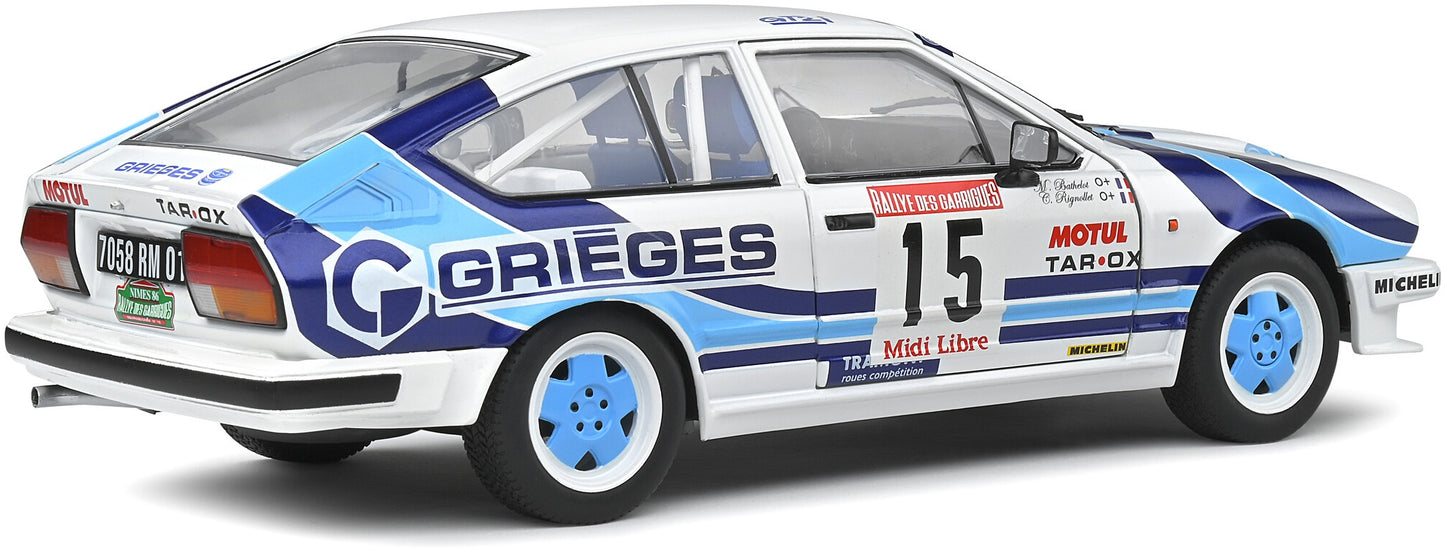 Available To Order – Alfa Romeo GTV6 Tour de Corse 1986 C.Rigollet/M.Bathelot 1:18 (SOL 1802305)