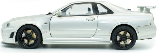 Available To Order – Nissan Skyline (R34) GT-R Z Tune Silver 1999 1:18 Solido Model (SOL 1804312)