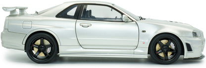 Available To Order – Nissan Skyline (R34) GT-R Z Tune Silver 1999 1:18 Solido Model (SOL 1804312)