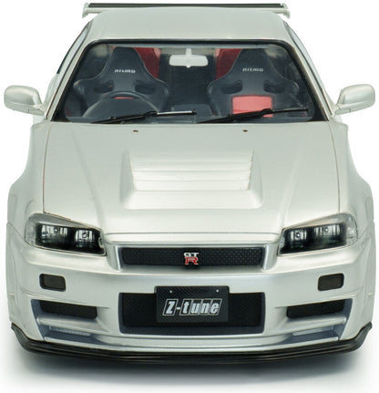 Available To Order – Nissan Skyline (R34) GT-R Z Tune Silver 1999 1:18 Solido Model (SOL 1804312)