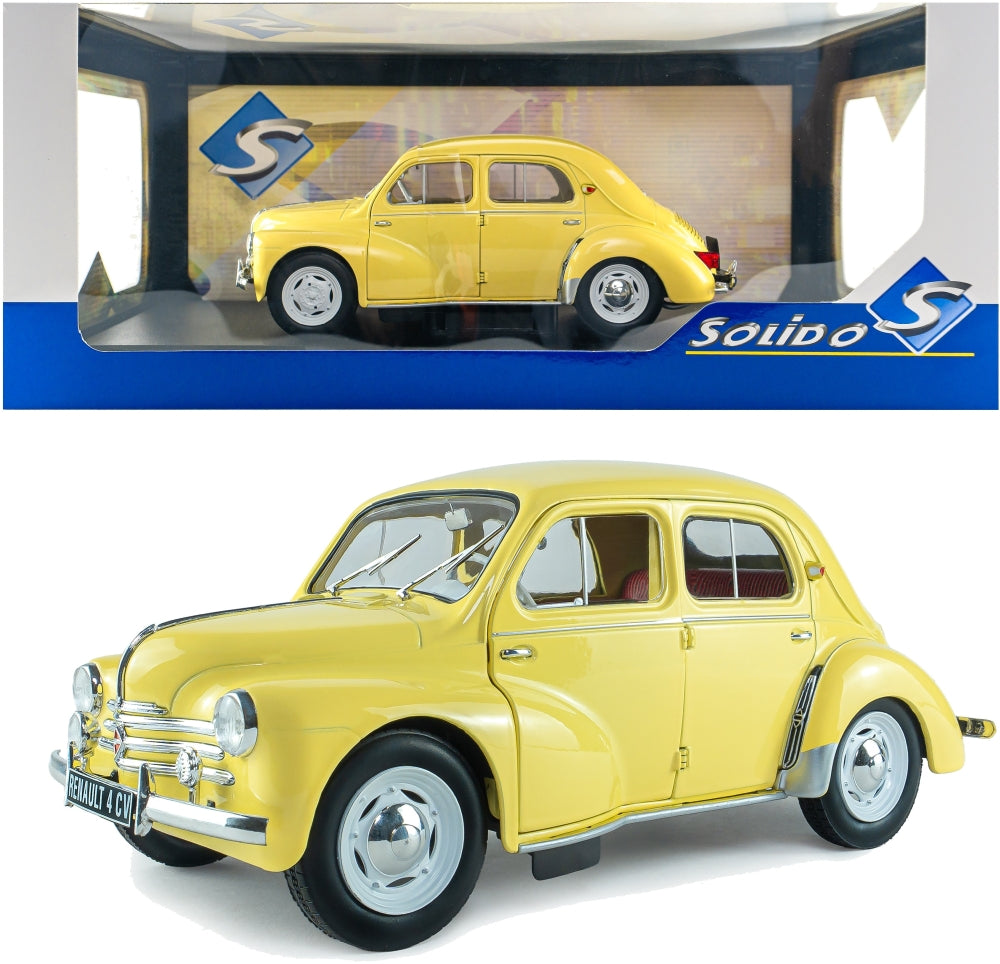 Available To Order – Renault 4CV Beige (Jaune Infante) 162 1961 1:18 Solido Model (SOL 1806607)