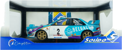 Available To Order – Subaru Impreza S5 WRC99 Green #2 Mevius Fortin Belgium Ypres Westhoek Rally 1998 1:18 Solido Model (SOL 1807411)