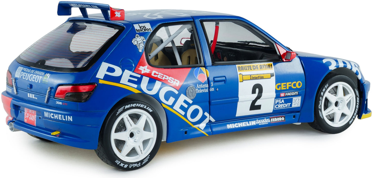 Available to Order – Peugeot 306 Maxi Blue #2 J.Ascona J.Billmaier Rally De Aviles 1997 1:18 (SOL 1808309)
