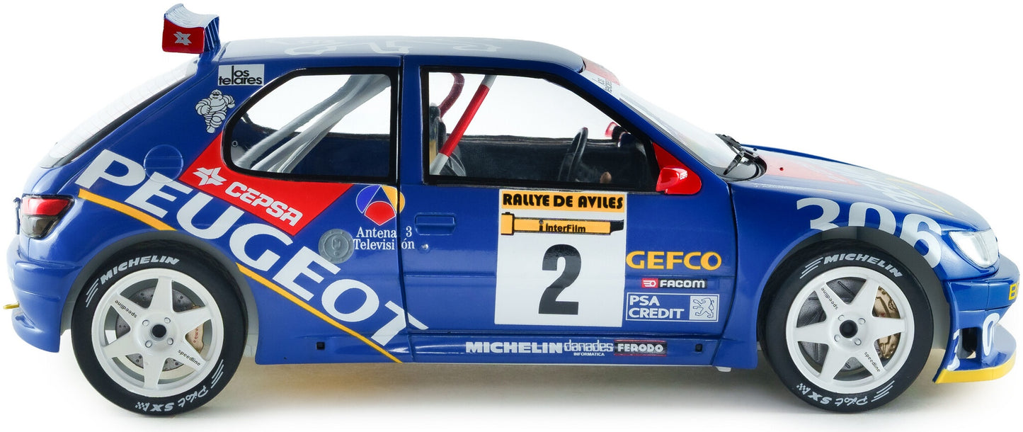 Available to Order – Peugeot 306 Maxi Blue #2 J.Ascona J.Billmaier Rally De Aviles 1997 1:18 (SOL 1808309)