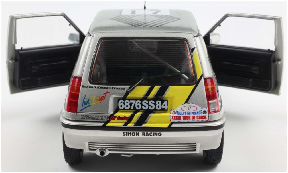 Available to Order – Renault 5 GT Turbo MK2 Silver #17 A.Oreille Tour De Corse 1989 1:18 (SOL 1810005)