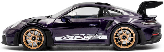 Available To Order – Porsche 911 GT3RS Weissach Package Viola Purple Metallic 2024 1:18 Solido Model (SOL 1812103)