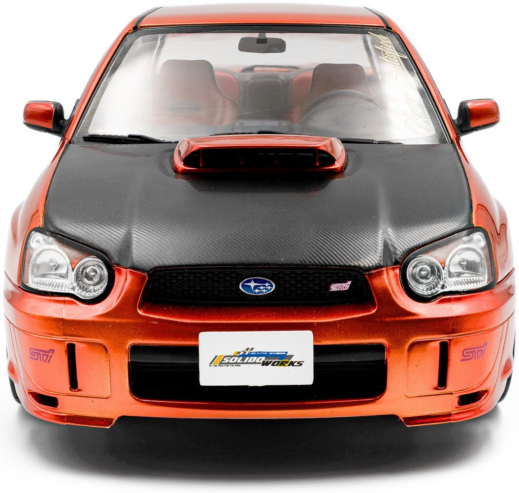 Subaru Impreza WRX STI Orange Metallic 2003 1:18 Solido Model (view 6)