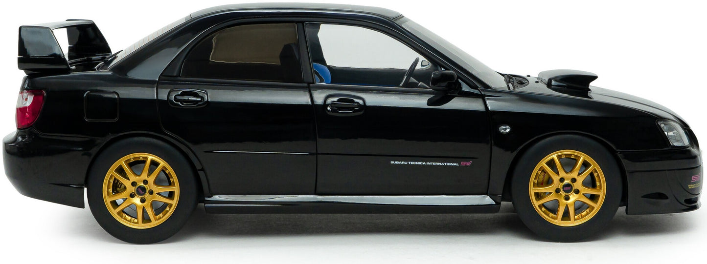 Available To Order – Subaru Impreza WRX STI Java Black Pearl 2004 1:18 Solido Model (SOL 1812305)