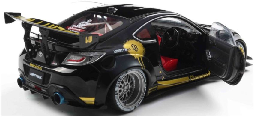 Available to Order – Toyota GR86 Liberty Walk Body Kit Black & Gold 2024 1:18 (SOL 1813603)