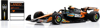 McLaren MCL39 #4 3rd Abu Dhabi GP 2025 L. Norris F1 Drivers Champion 2025 w/Board 1:18 Spark Model (view 5)