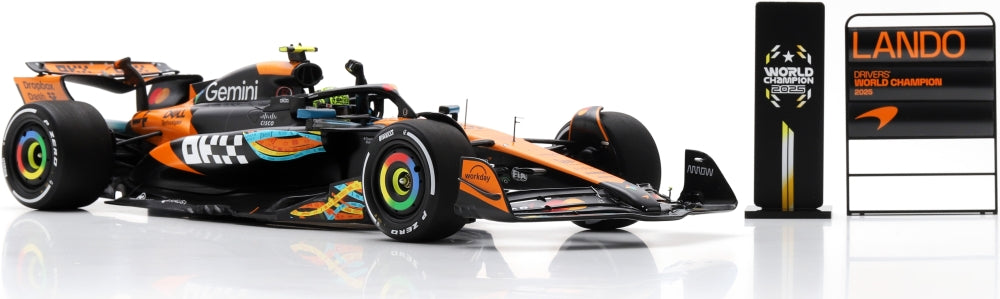McLaren MCL39 #4 3rd Abu Dhabi GP 2025 L. Norris F1 Drivers Champion 2025 w/Board 1:18 Spark Model (view 6)