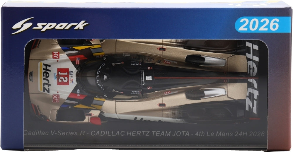 Cadillac V-Series.R #12 Hertz Team Jota 4th Le Mans 24H 2026 Lynn/Stevens/Nato 1:43 Spark Model (view 3)
