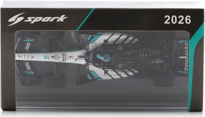 Available To Order – Mercedes AMG Petronas F1 W17 #63 Winner Australia GP 2026 George Russell w/Pit Boa 1:43 Spark Model (SPA S9380)