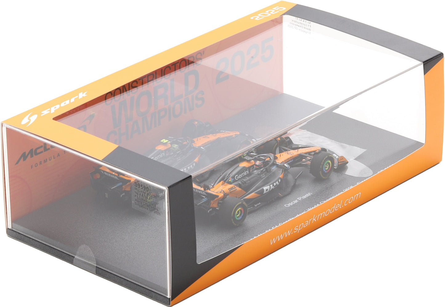 Available To Order – McLaren MCL39 #4 & #81 F1 Constructors' Champion 2025 Lando Norris & Oscar Piastri 1:43 Spark Model (SPA S9590)