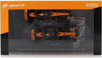 Available To Order – McLaren MCL39 #4 & #81 F1 Constructors' Champion 2025 Lando Norris & Oscar Piastri 1:43 Spark Model (SPA S9590)