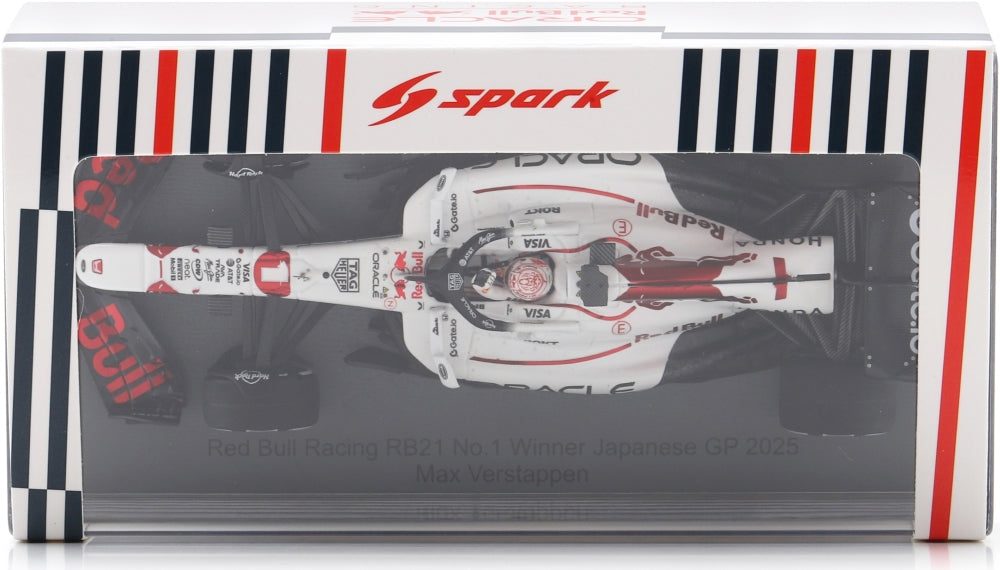 Red Bull Racing RB21 #1 Oracle 1st Japan GP 2025 Max Verstappen w/Pit Board 1:43 Spark Model (view 5)