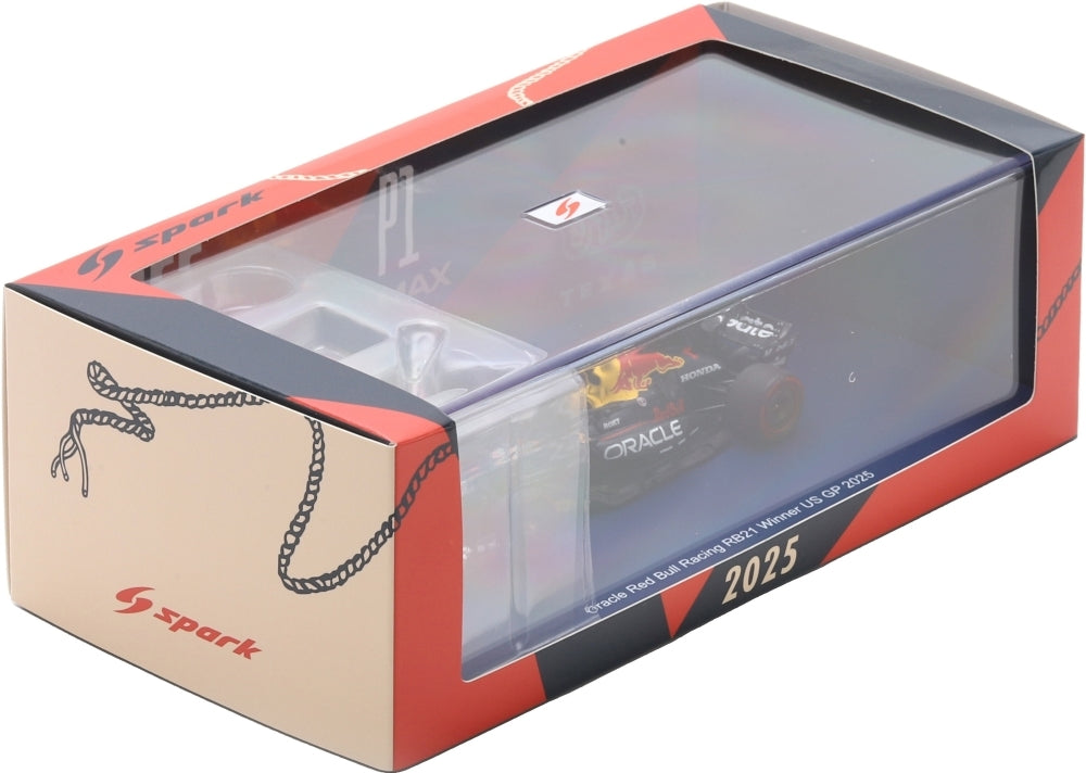 Red Bull Racing RB21 #1 Oracle Racing 1st US GP 2025 Verstappen w/Pit Boards 1:43 Spark Model (view 4)