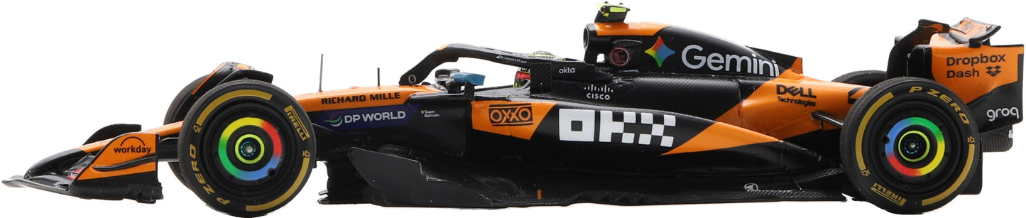 Available To Order – McLaren MCL39 #4 Winner Brazilian GP 2025 Lando Norris w/Number Board 1:43 Spark Model (SPA S9675)
