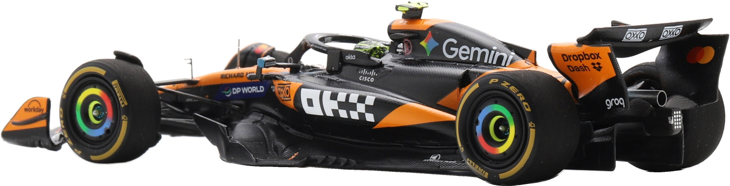 Available To Order – McLaren MCL39 #4 Winner Brazilian GP 2025 Lando Norris w/Number Board 1:43 Spark Model (SPA S9675)