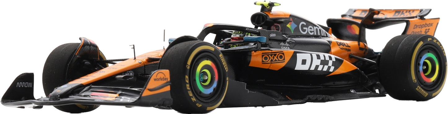 Available To Order – McLaren MCL39 #4 Winner Brazilian GP 2025 Lando Norris w/Number Board 1:43 Spark Model (SPA S9675)