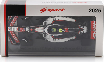 MoneyGram Haas F1 VF25 #87 4th Mexican GP 2025 Oliver Bearman w/Pit Board 1:43 Spark Model (view 2)