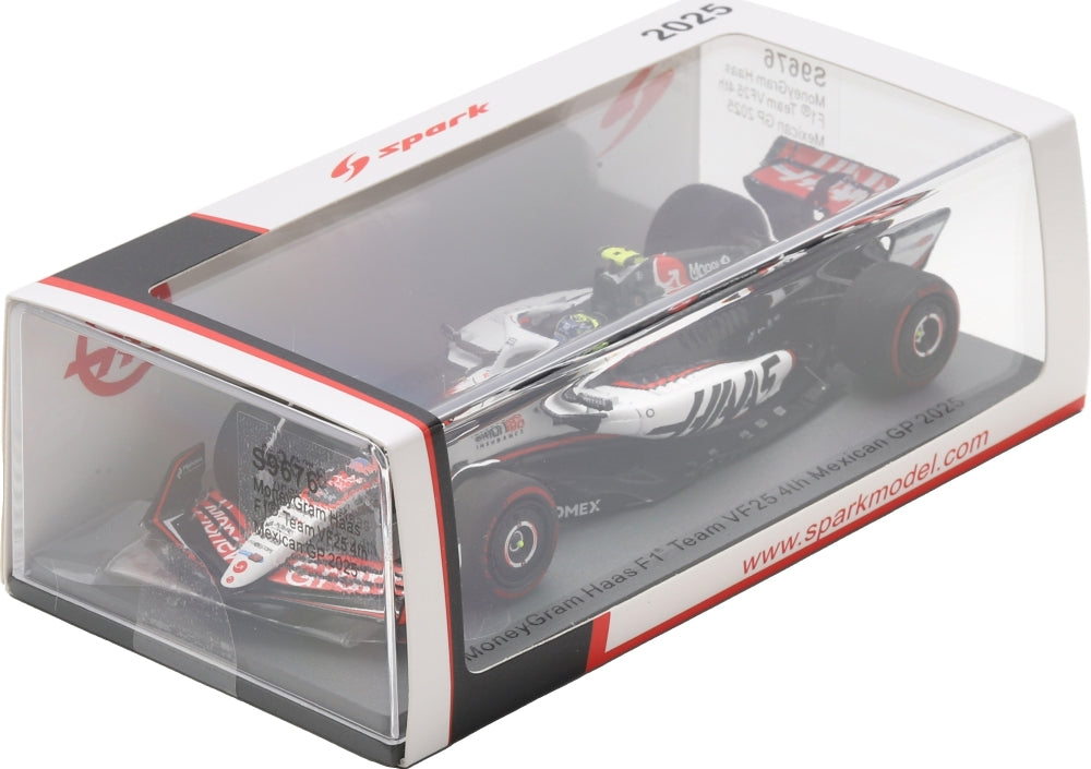 MoneyGram Haas F1 VF25 #87 4th Mexican GP 2025 Oliver Bearman w/Pit Board 1:43 Spark Model (view 4)