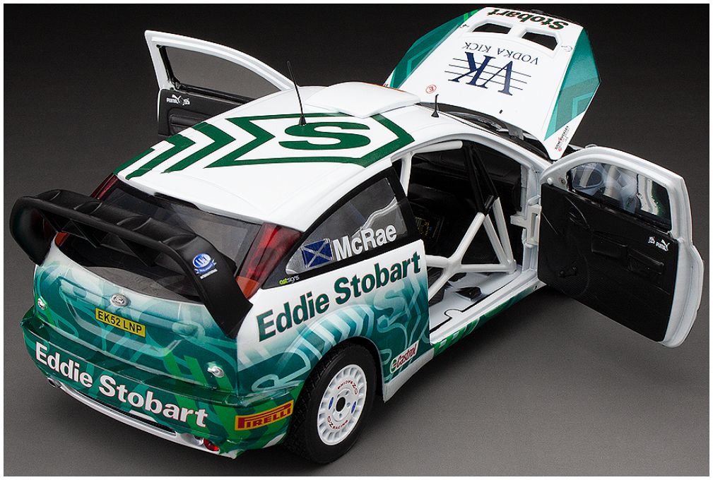 Available To Order – Ford Focus RS WRC '03 #1 Colin McRae Pirelli Int Rally 2005 (Limited 1999pcs) 1:18 (SUN H3912)