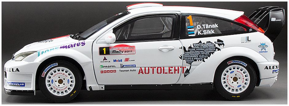 Available To Order – Ford Focus RS WRC '03 #1 O.Tanak/K.Sikk 1st Saaremaa Rally 2011 (Limited 1999pcs) 1:18 (SUN H3913)
