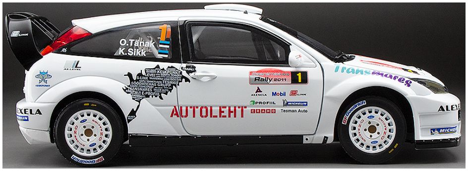 Available To Order – Ford Focus RS WRC '03 #1 O.Tanak/K.Sikk 1st Saaremaa Rally 2011 (Limited 1999pcs) 1:18 (SUN H3913)