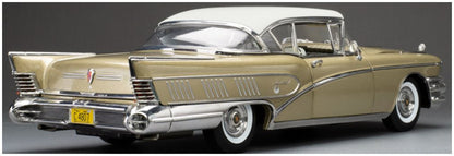 Available To Order – Buick Limited Riviera Coupe Glacier White Gold Mist 1958 1:18 (SUN H4807)
