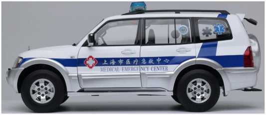 Available To Order – Mitsubishi Pajero V73 Shanghai Medical Emergency Centre 1:18 (SUN H5837)