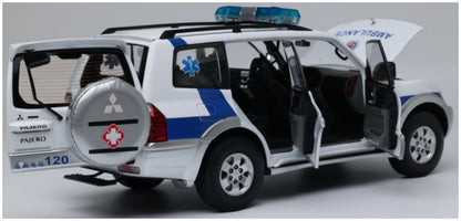 Available To Order – Mitsubishi Pajero V73 Shanghai Medical Emergency Centre 1:18 (SUN H5837)