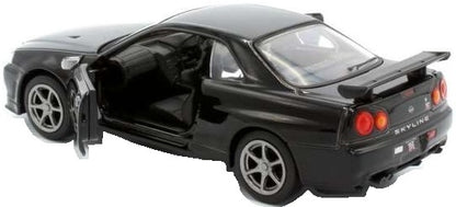 Available to Order – Nissan GT-R34 V-Spec II - Black Pull Back 1:36 (TAY 36115210)