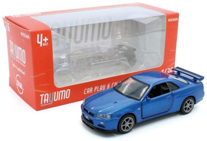 Available to Order – Nissan GT-R34 V-Spec II - Blue Pull Back 1:36 (TAY 36115211)